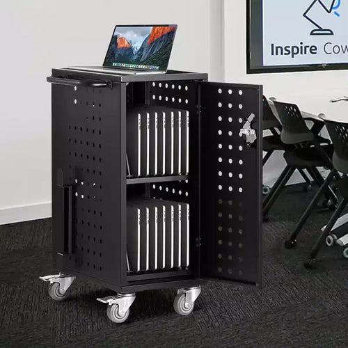 Chariot de recharge mobile pour 16 appareils, jusqu'à 15,6 pouces, pour bureaux et salles de classe