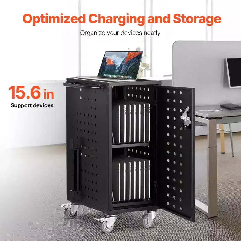 Chariot de recharge mobile pour 16 appareils, jusqu'à 15,6 pouces, pour bureaux et salles de classe