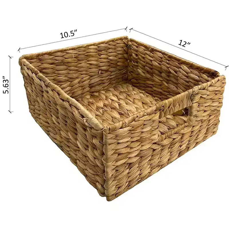 Meuble de rangement d'appoint à 3 niveaux avec 3 paniers en osier