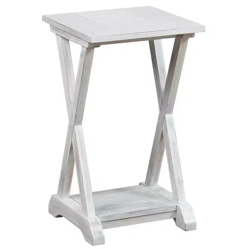 Table d'appoint de chevet X-Farmhouse avec étagère de rangement