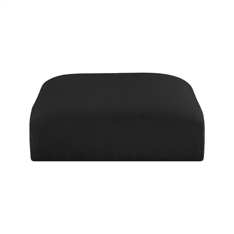 Pouf ottoman rond en tissu polyester, siège d'appoint décontracté bas pour salon ou boudoir