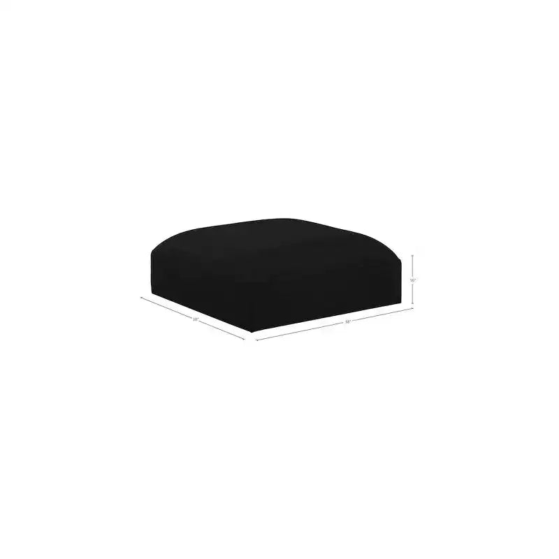 Pouf ottoman rond en tissu polyester, siège d'appoint décontracté bas pour salon ou boudoir