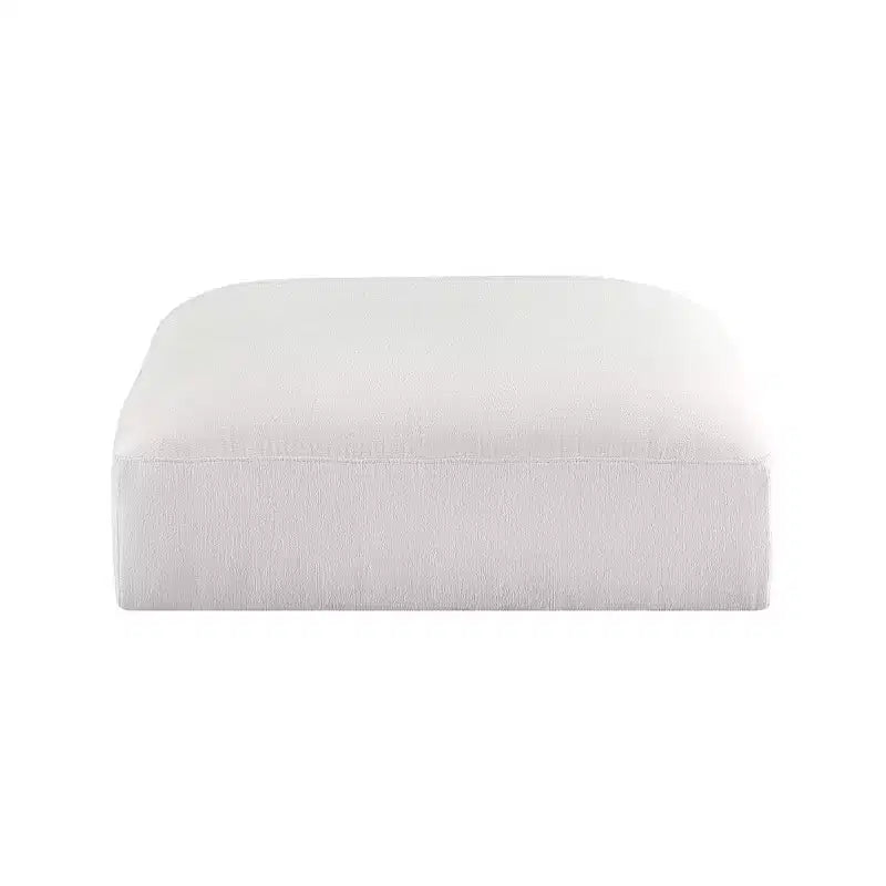 Pouf ottoman rond en tissu polyester, siège d'appoint décontracté bas pour salon ou boudoir