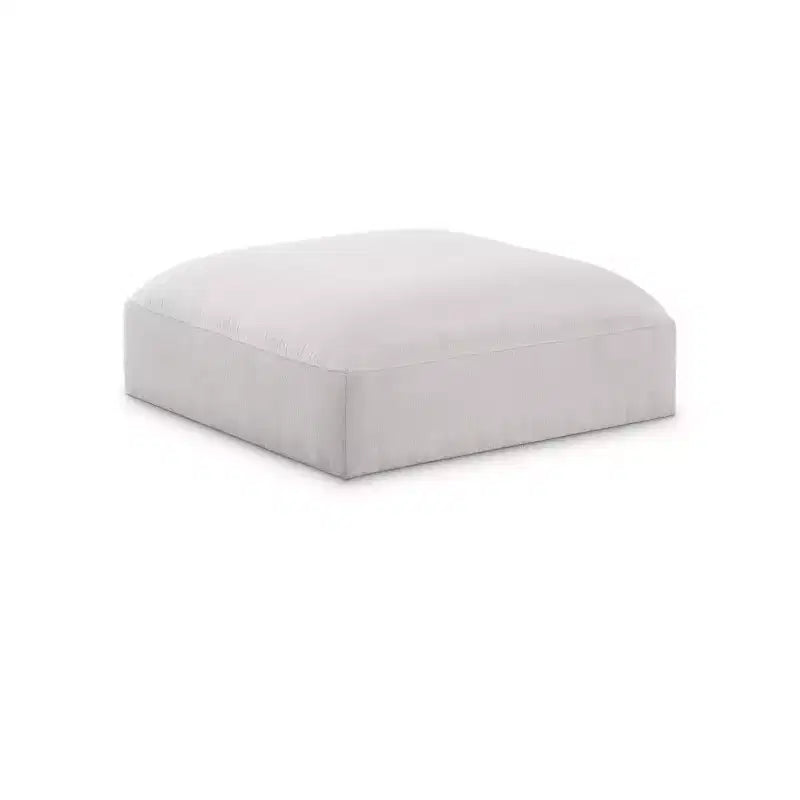 Pouf ottoman rond en tissu polyester, siège d'appoint décontracté bas pour salon ou boudoir