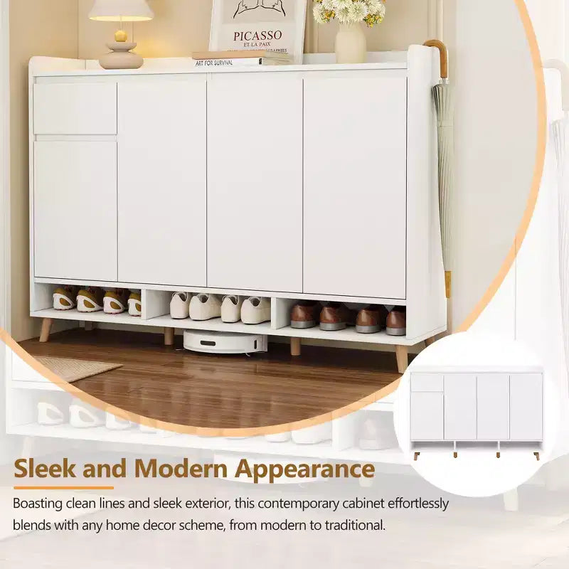 Meuble à chaussures moderne avec étagères réglables, Organisateur de maison minimaliste, Buffet de rangement