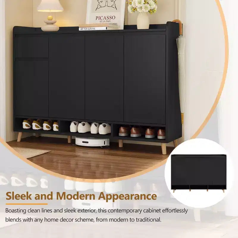 Meuble à chaussures moderne avec étagères réglables, Organisateur de maison minimaliste, Buffet de rangement