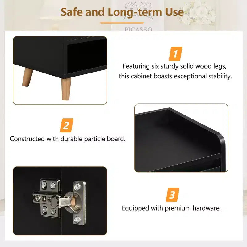 Meuble à chaussures moderne avec étagères réglables, Organisateur de maison minimaliste, Buffet de rangement