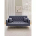 MAYEERTY Love Seat Vintahe Velvet Sofa Comfortable for Liviing Room Bedroom Gray