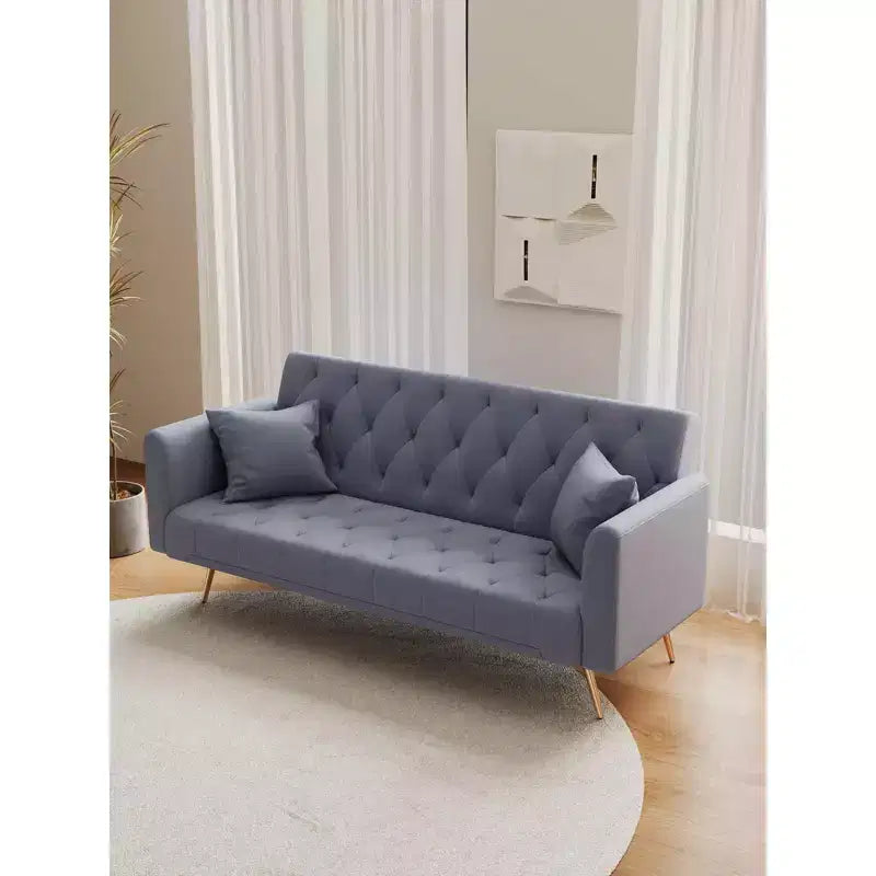 Causeuse en velours, canapé confortable pour salon, chambre, gris