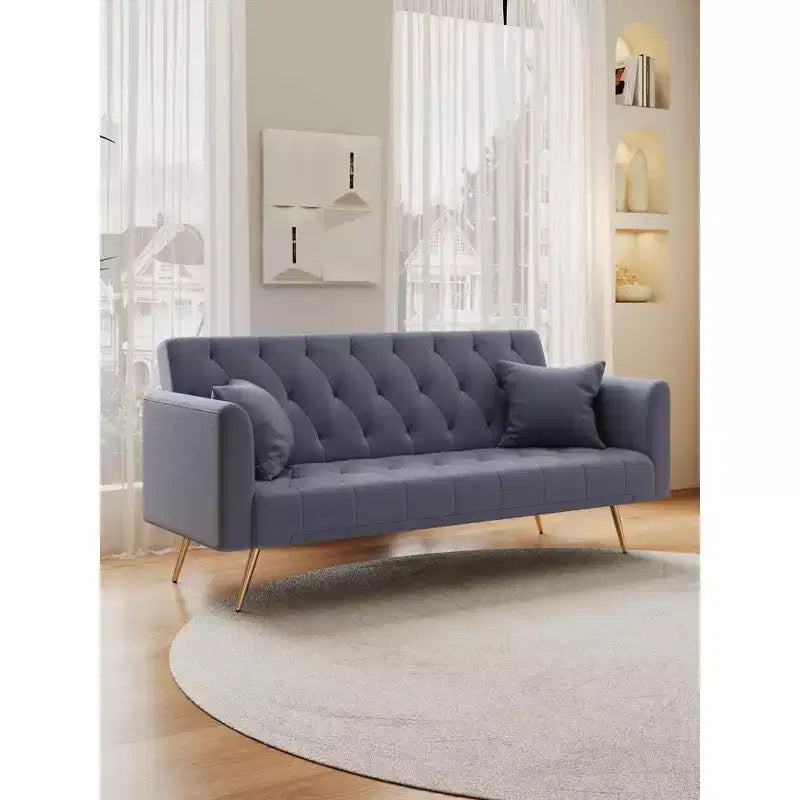 Causeuse en velours, canapé confortable pour salon, chambre, gris