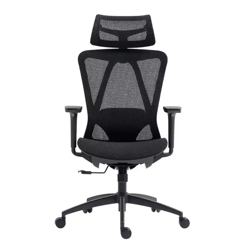 HomeRoots Black Adjustable Height Swivel Rolling Office Chair