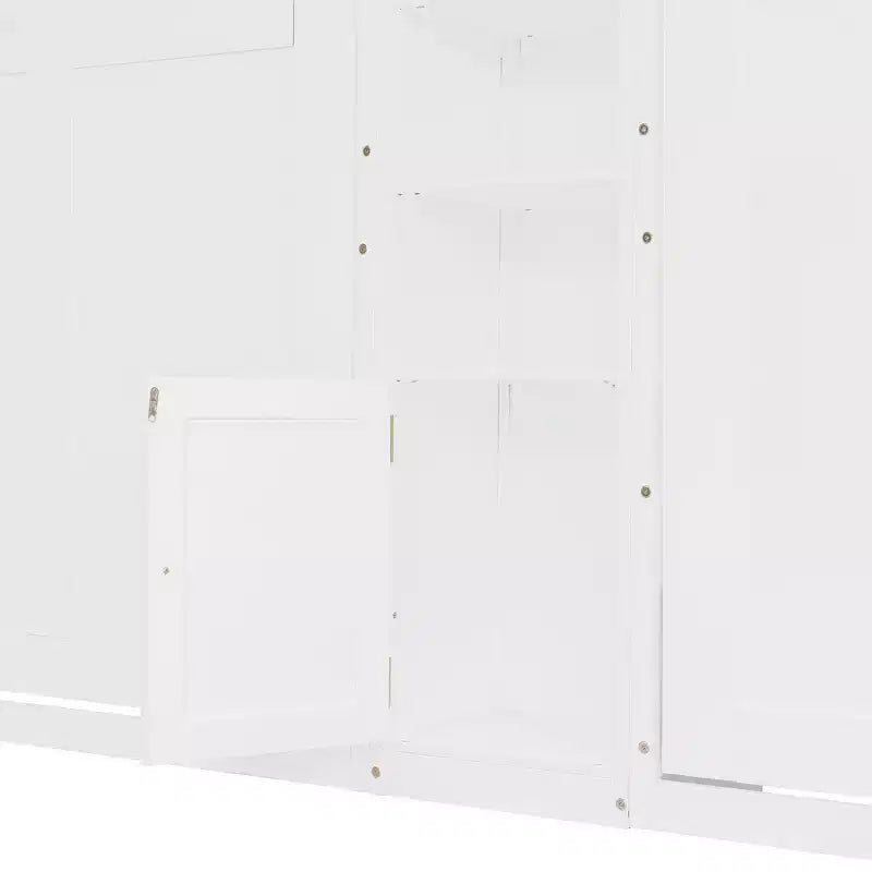 Lit escamotable double avec étagères-pieds convertibles et unité de rangement centrale