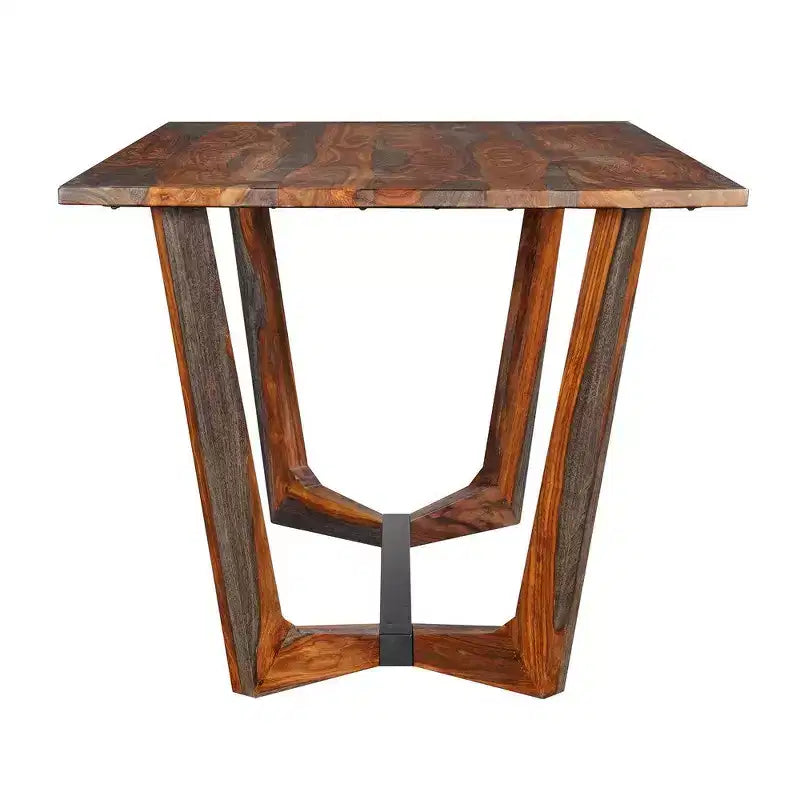 Table de salle à manger rectangulaire en bois de sheesham de 170 cm avec base tréteau en métal noir