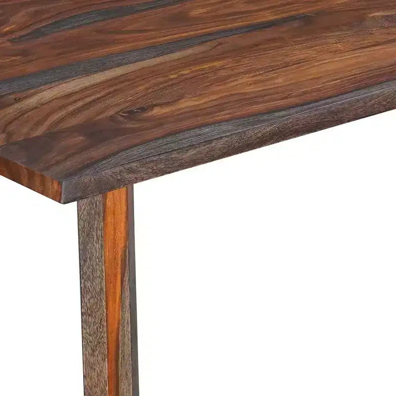Table de salle à manger rectangulaire en bois de sheesham de 170 cm avec base tréteau en métal noir