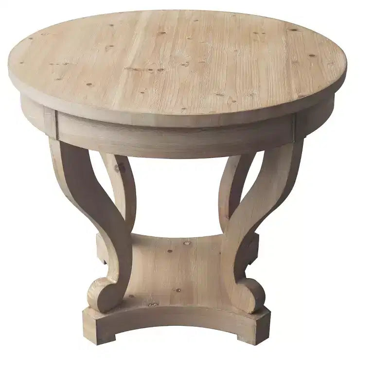 Table à manger ronde avec pieds courbés Table de cuisine style ferme Petite table basse pour salle à manger