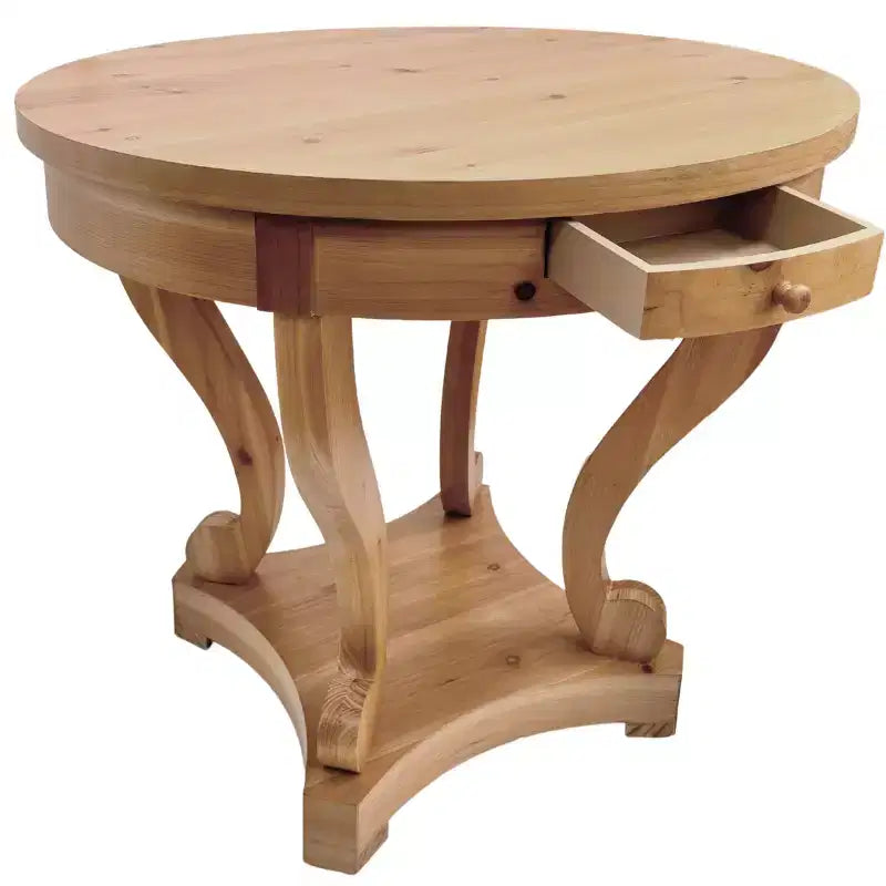 Table à manger ronde avec pieds courbés Table de cuisine style ferme Petite table basse pour salle à manger