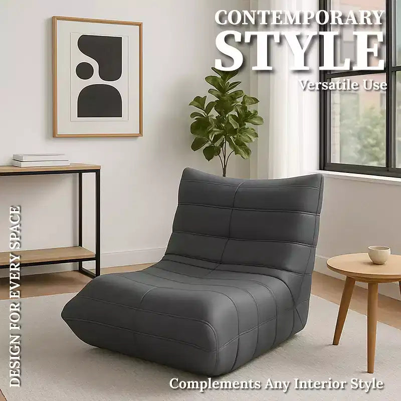 Fauteuil d'appoint moderne, Fauteuil rembourré confortable avec coussin haute densité et mousse moelleuse, pour salon ou chambre à coucher, Gris