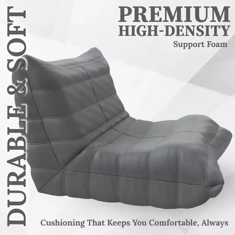 Fauteuil d'appoint moderne, Fauteuil rembourré confortable avec coussin haute densité et mousse moelleuse, pour salon ou chambre à coucher, Gris