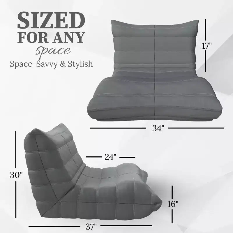 Fauteuil d'appoint moderne, Fauteuil rembourré confortable avec coussin haute densité et mousse moelleuse, pour salon ou chambre à coucher, Gris