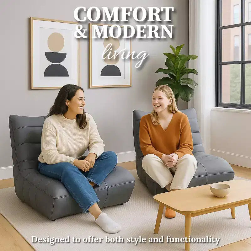 Fauteuil d'appoint moderne, Fauteuil rembourré confortable avec coussin haute densité et mousse moelleuse, pour salon ou chambre à coucher, Gris