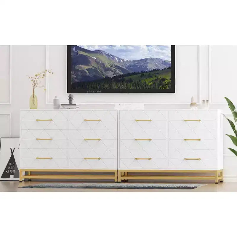 Commode haute à 6 tiroirs – Rangement peu encombrant avec tiroirs à fermeture douce et dispositif anti-basculement