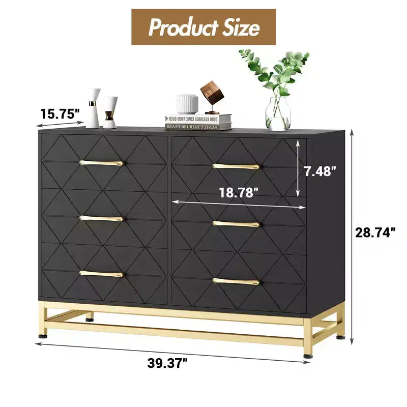 Commode haute à 6 tiroirs – Rangement peu encombrant avec tiroirs à fermeture douce et dispositif anti-basculement