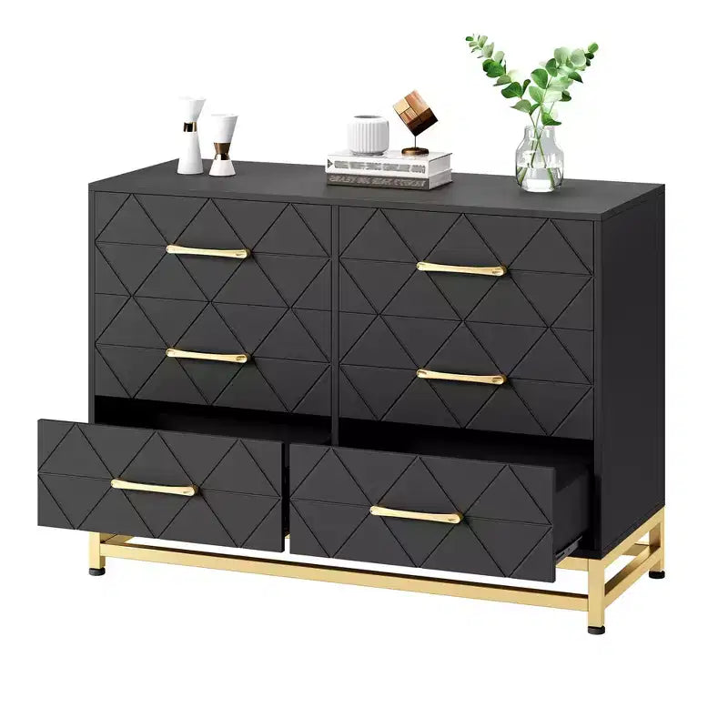 Commode haute à 6 tiroirs – Rangement peu encombrant avec tiroirs à fermeture douce et dispositif anti-basculement