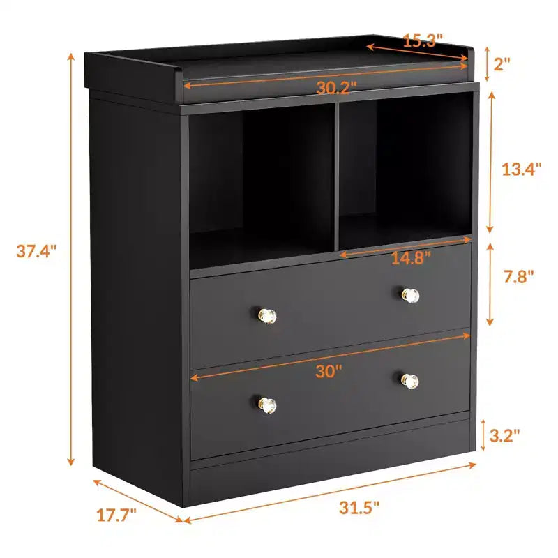 Commode Bébé avec Plan à Langer, Station Nurserie et Table à Langer 6 Tiroirs avec Matelas à Langer, Bois Robuste pour Bébé