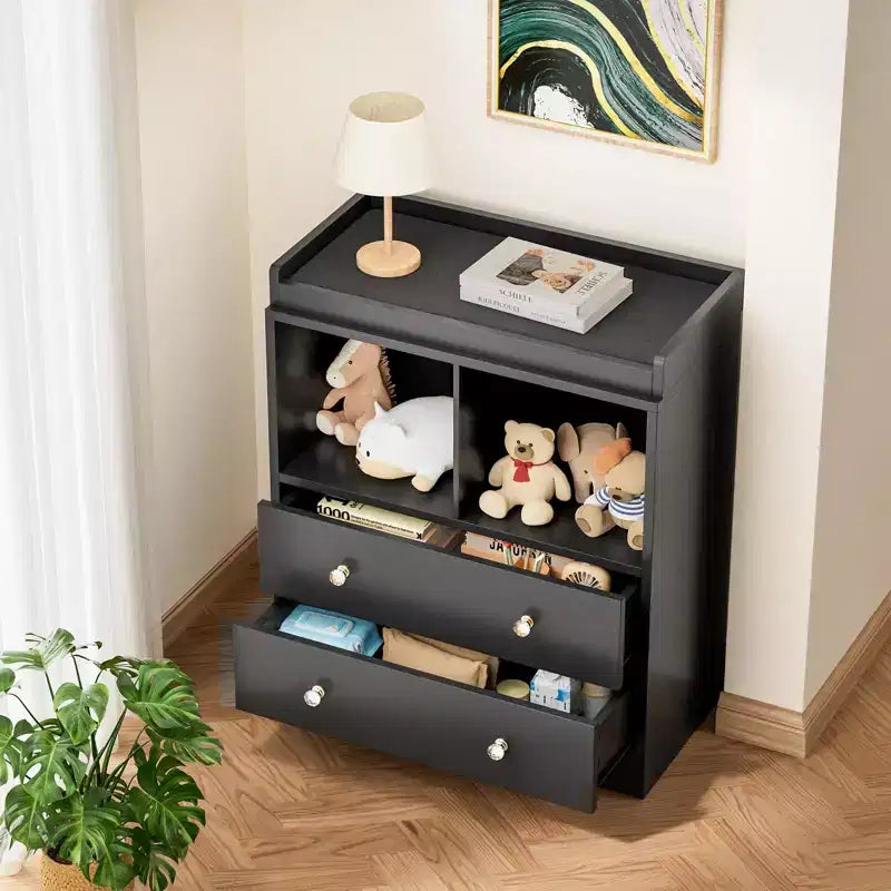 Commode Bébé avec Plan à Langer, Station Nurserie et Table à Langer 6 Tiroirs avec Matelas à Langer, Bois Robuste pour Bébé