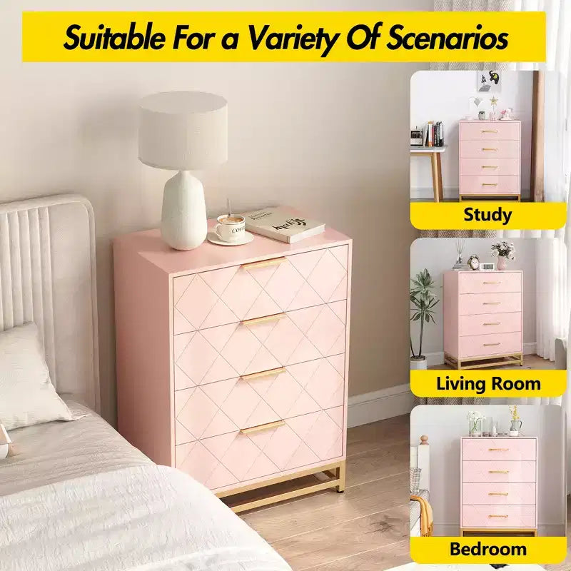 Commode 3 tiroirs en bois peu encombrante avec dispositif anti-basculement, rangement pour vêtements, table de chevet polyvalente et organisateur pour la maison et le dortoir