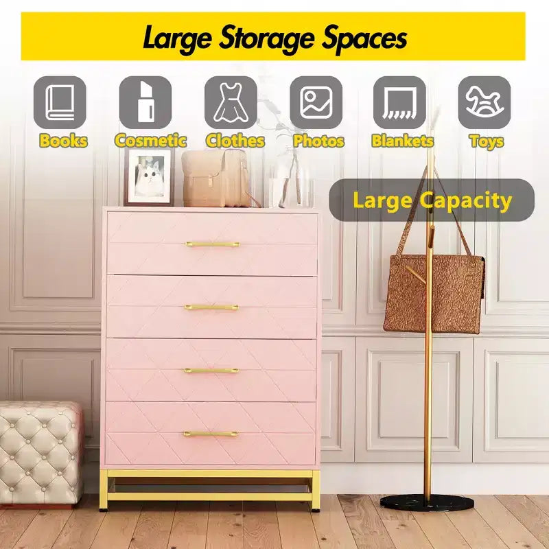 Commode 3 tiroirs en bois peu encombrante avec dispositif anti-basculement, rangement pour vêtements, table de chevet polyvalente et organisateur pour la maison et le dortoir