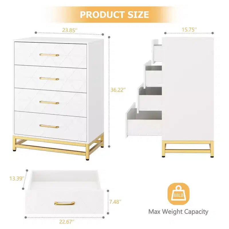 Commode 3 tiroirs en bois peu encombrante avec dispositif anti-basculement, rangement pour vêtements, table de chevet polyvalente et organisateur pour la maison et le dortoir
