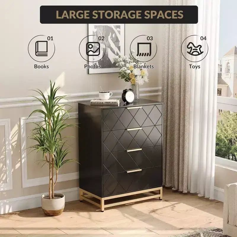 Commode 3 tiroirs en bois peu encombrante avec dispositif anti-basculement, rangement pour vêtements, table de chevet polyvalente et organisateur pour la maison et le dortoir