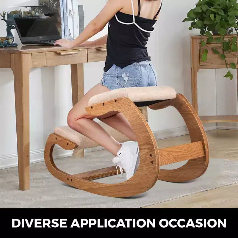 Chaise ergonomique à genoux, Chaise de bureau à genoux robuste pour une meilleure posture, pour modeler le corps, soulager le stress, la méditation, Marron