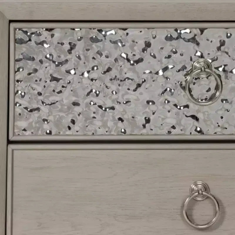Table de chevet Royal Hampton avec 2 ports USB, métal texturé