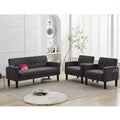 TYBOATLE 3-Piece Sofa Couch, Modern Linen Upholstered Sofa, 2-Piece Set (Loveseat & Chair) Sofa with Deep Seats for Living Room,Dark Gray