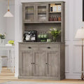 71' Tall Storage Cabinet Freestanding Kitchen Pantry Cabinet with Drawers and Adjustable Shelves, for Home Grey, 15.75'D x 29.53'W x 70.87'H