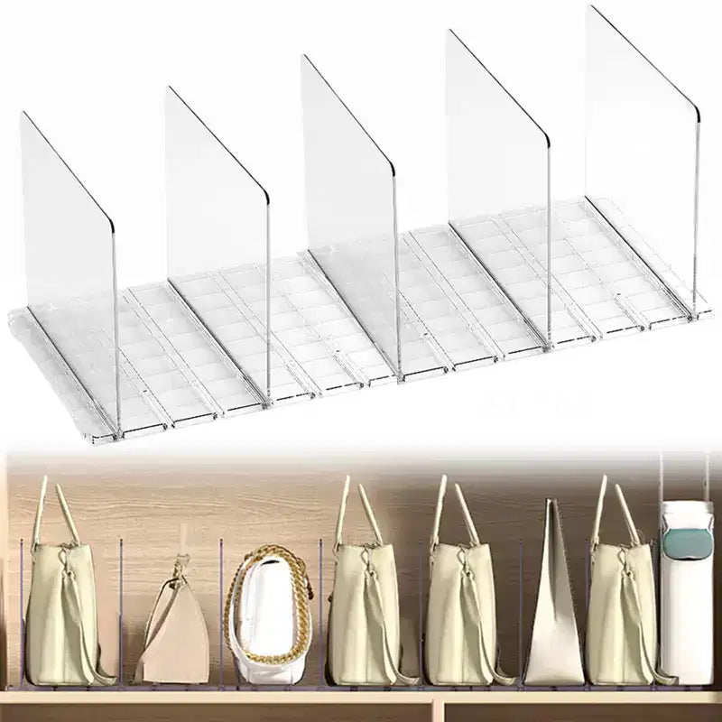 Acrylic Closet Shelf Dividers for Closets, Tall Shelf Divider for Closet Organization Wood Shelves Separators