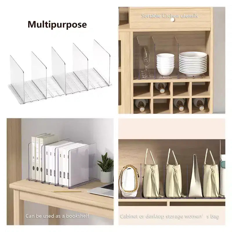 Séparateurs d'étagères en acrylique pour placards, séparateur haut pour l'organisation de placards, séparateurs pour étagères en bois