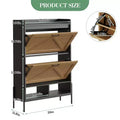 Shoe Cabinet with 2 Flip Drawers,Freestanding Shoe Storage Cabinet for Front Door Entrance, Holds Up to 24 Pairs of Shoes, Dry and Wet Separation