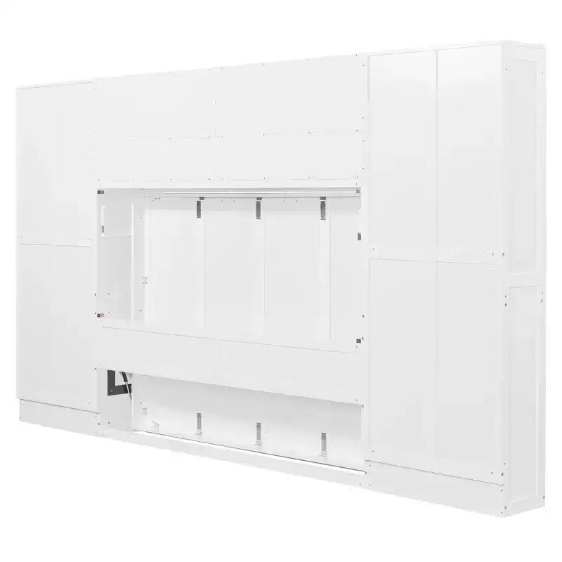 Lit escamotable mural Full/Queen avec placard, lit armoire escamotable avec tiroirs de rangement et étagères pour chambre d'amis ou bureau