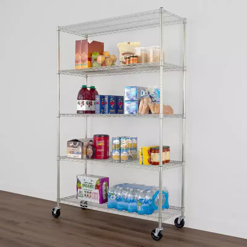 Rayonnage métallique à 5 niveaux SafeRacks 18 x 48 x 72, argent