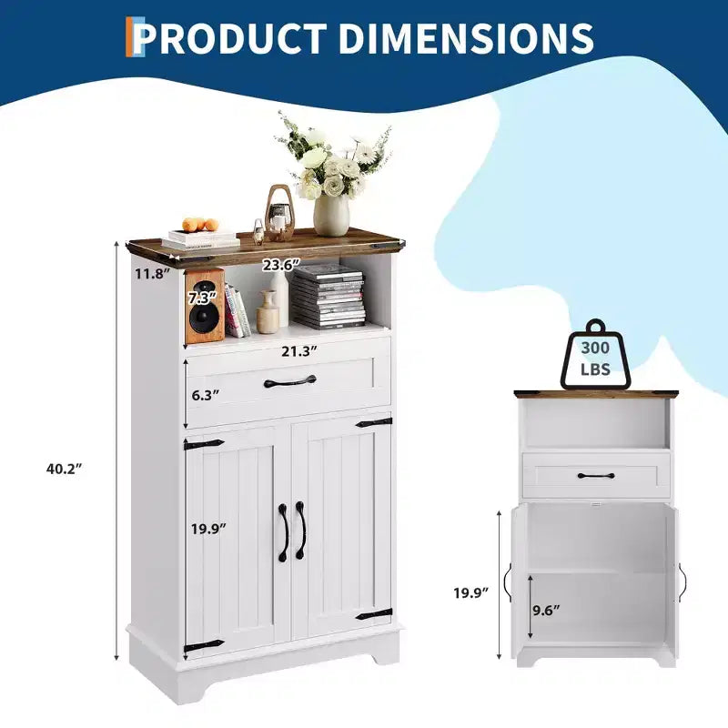 Meuble de Salle de Bain Autoportant avec Portes et Tiroirs, Rangement Multi-Fonctionnel pour Salle de Bain, Cuisine et Salon