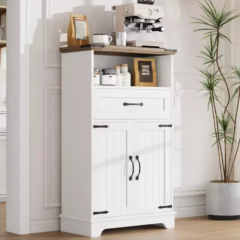 Meuble de Salle de Bain Autoportant avec Portes et Tiroirs, Rangement Multi-Fonctionnel pour Salle de Bain, Cuisine et Salon