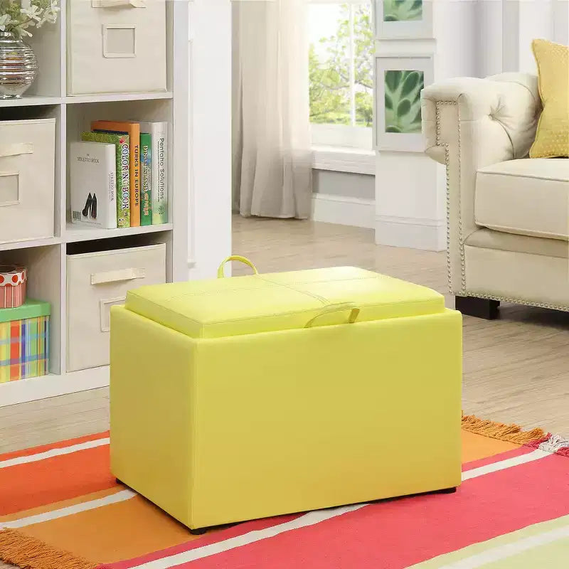 Pouf de rangement d'appoint Comfort HomeStock avec plateau réversible