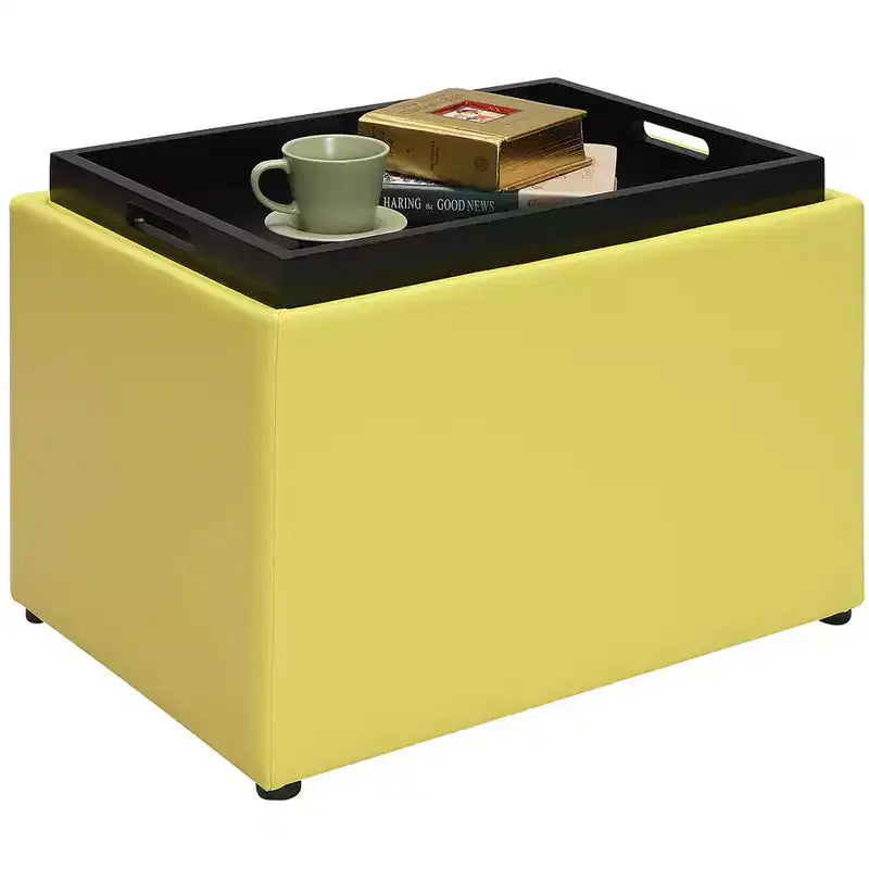 Pouf de rangement d'appoint Comfort HomeStock avec plateau réversible