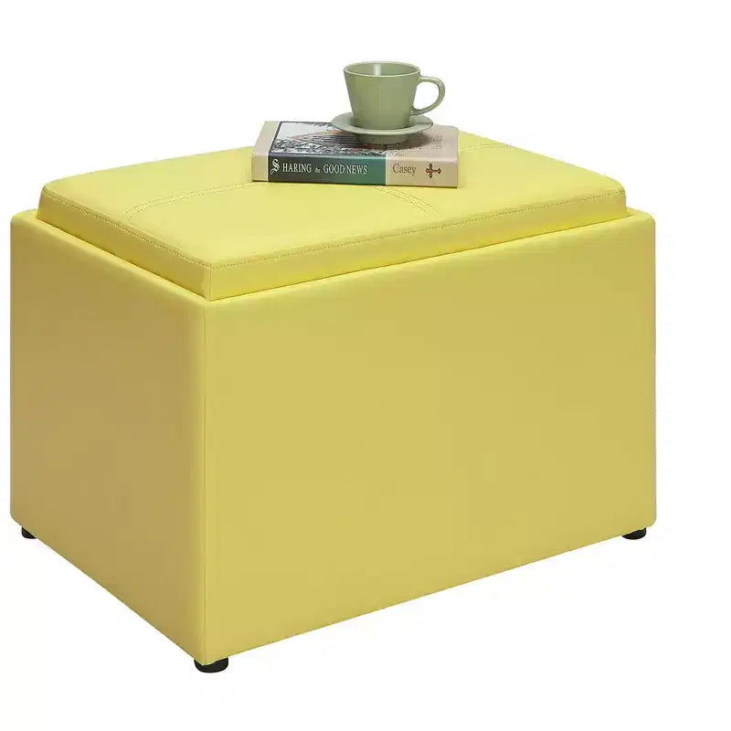 Pouf de rangement d'appoint Comfort HomeStock avec plateau réversible