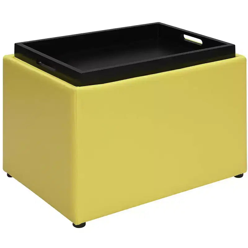 Pouf de rangement d'appoint Comfort HomeStock avec plateau réversible