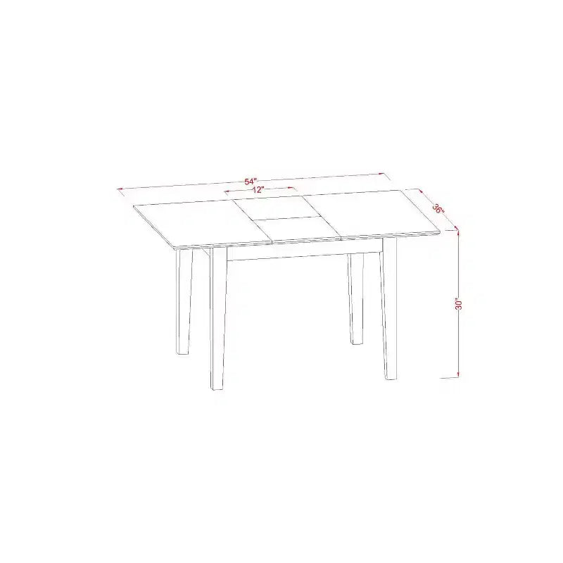 Ensemble de salle à manger 5 pièces en acajou massif - 4 places