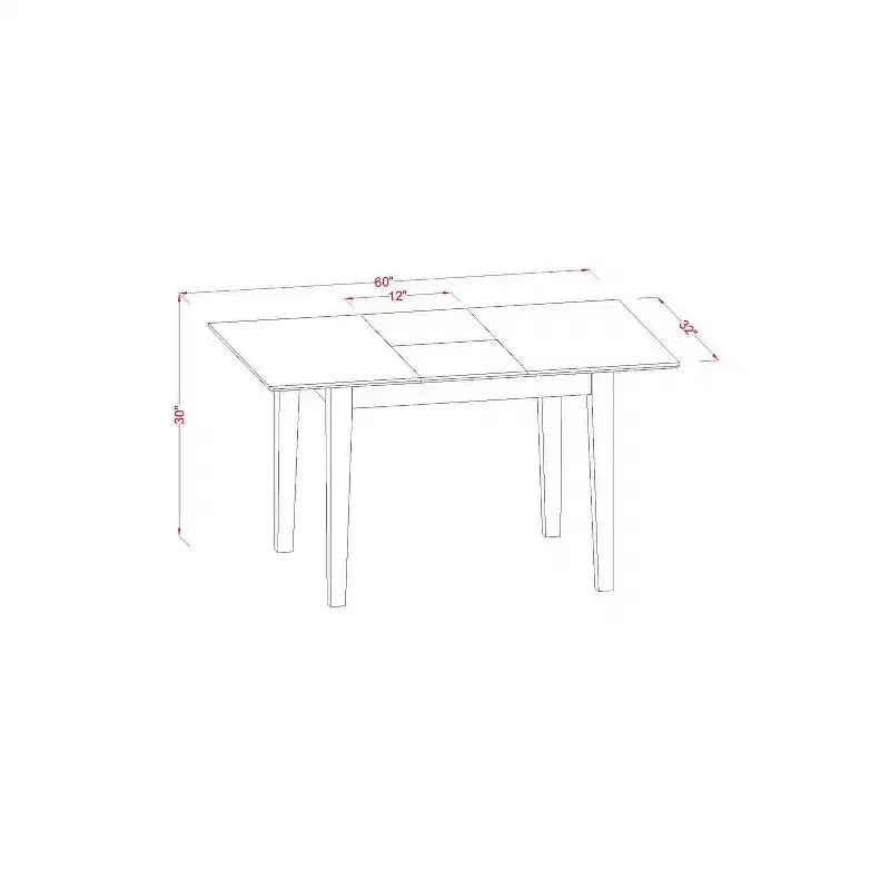Ensemble de salle à manger 3 pièces Table rectangulaire avec rallonge et 2 chaises Parsons - Marron